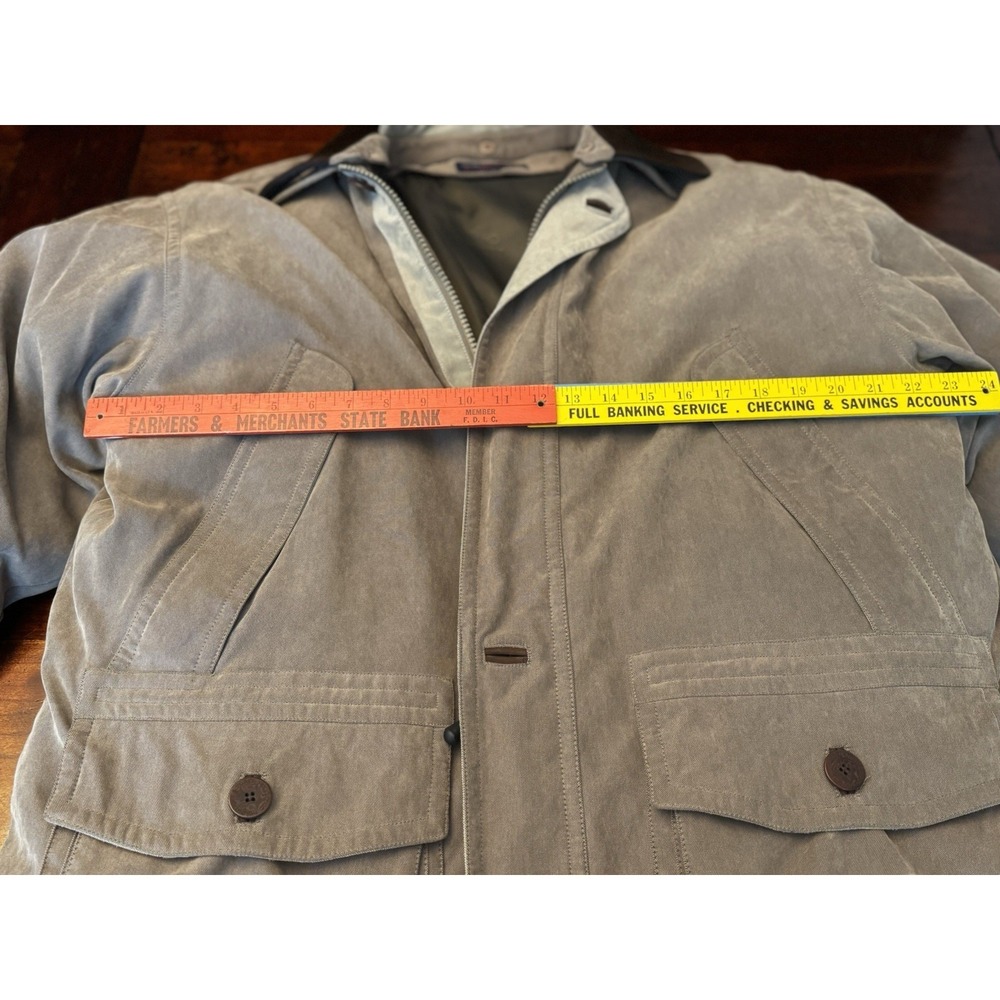 Roundtree & Yorke Men's Large Heavy Lined Barn Chore Jacket Large Brown Khaki - Picture 5 of 7